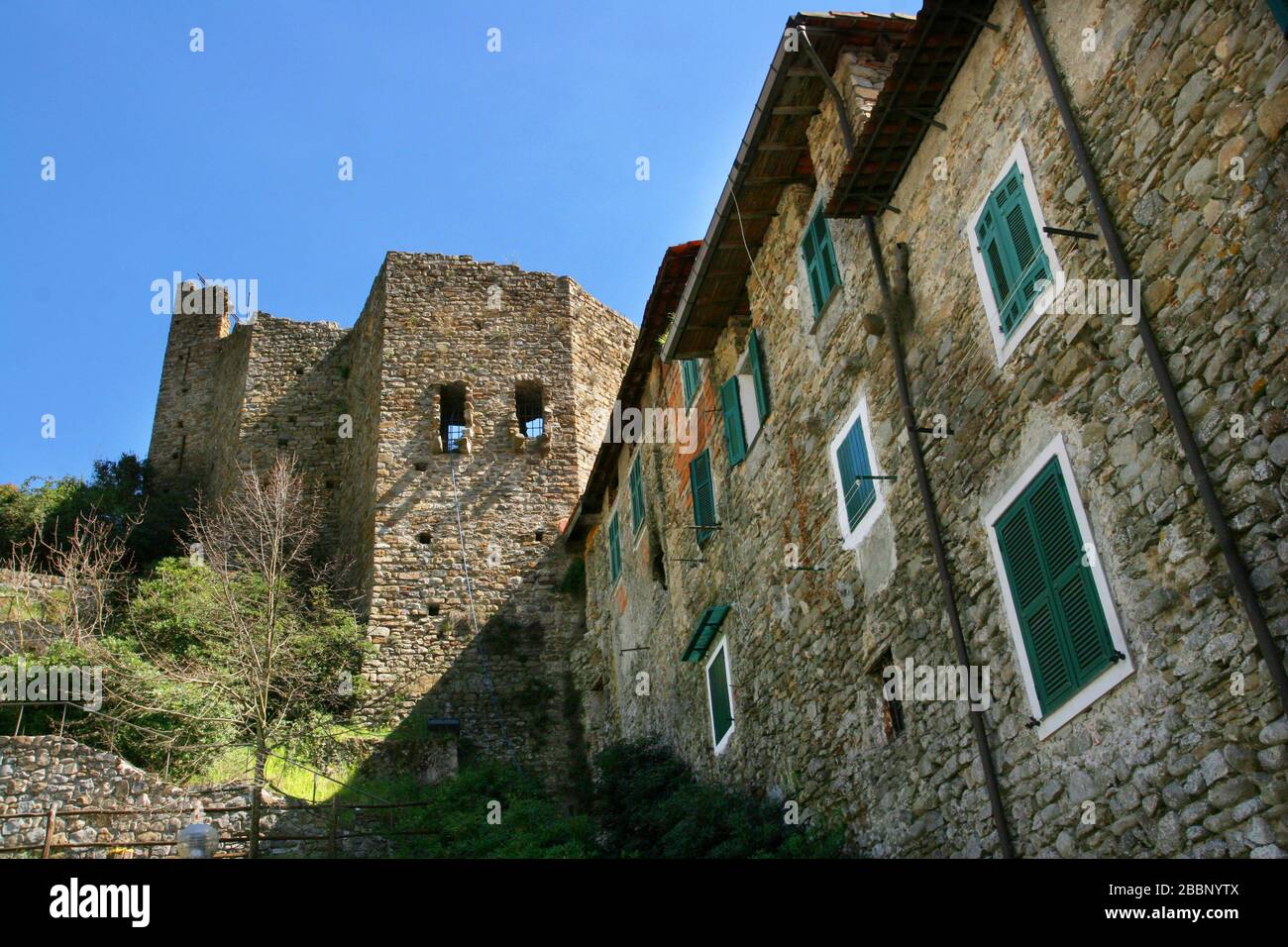 Castello di Isolabona, Schloss Doria, Val Nervia, Tal, Ligury, Italien, Europa Stockfoto
