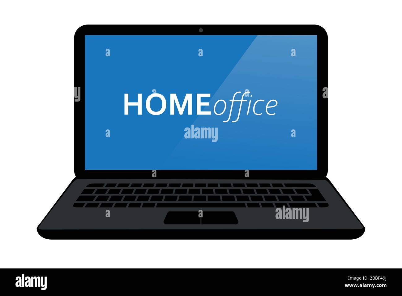 Home Office Büro Laptop Display Vector Illustration EPS10 Stock Vektor