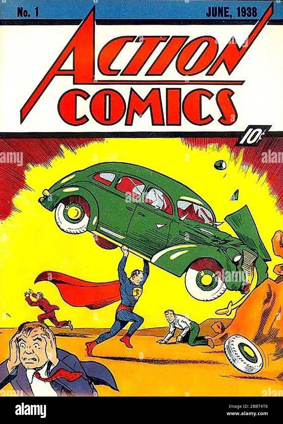 ACTION-COMICS No1 April 1938 zeigt den ersten Auftritt von Superman Stockfoto