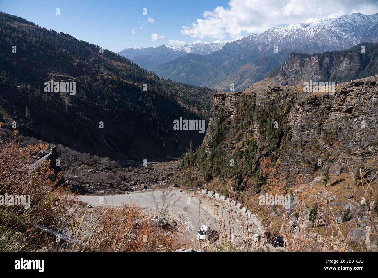 Indien Manali Rohtang Pass Road - Okt 2018: Rohtang Pass in Nordindien Stockfoto