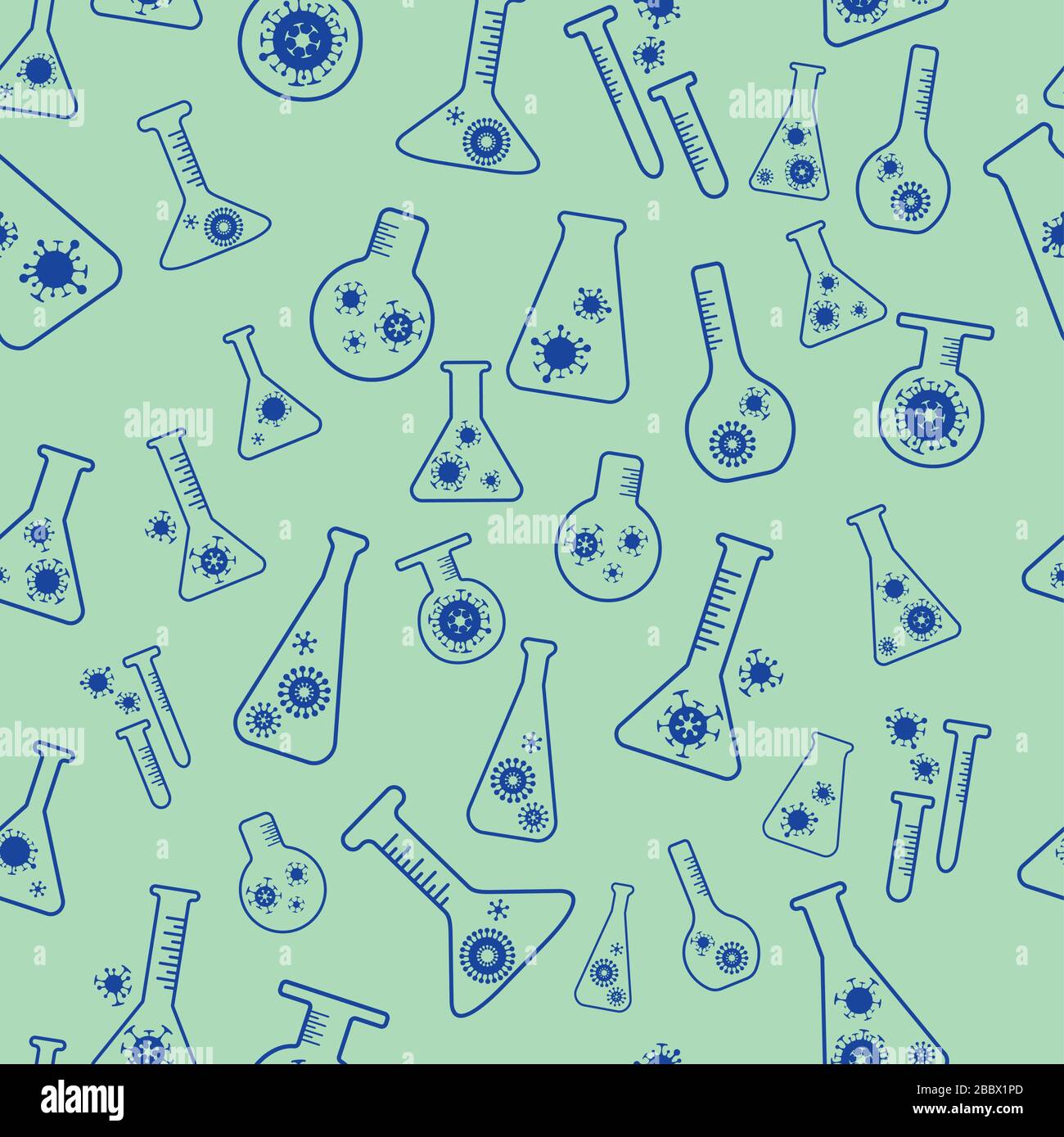 Vector Laborflasche Glas nahtlose medizinische Muster Stock Vektor