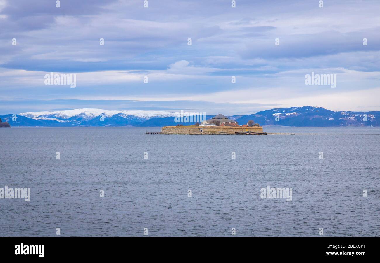 Munkholmen, die Insel der Monks in der Nähe von Trondheim, ein wichtiger Ort in verschiedenen Zeitaltern Stockfoto