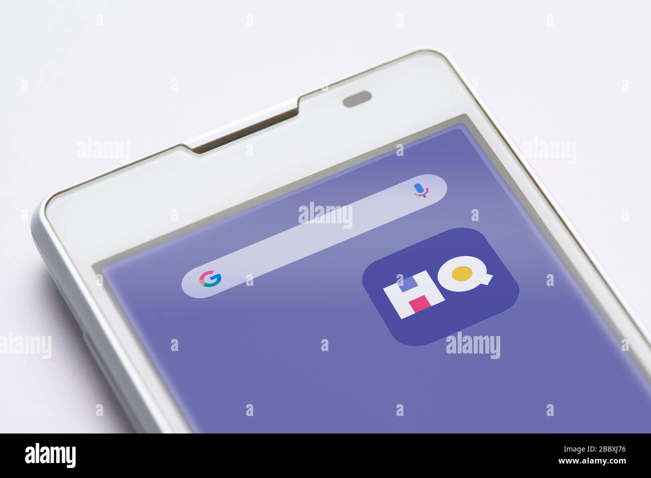 HQ App ist eine beliebte Trivia-Live-Spielshow, die den Gewinnern Geldpreise ausgibt Stockfoto