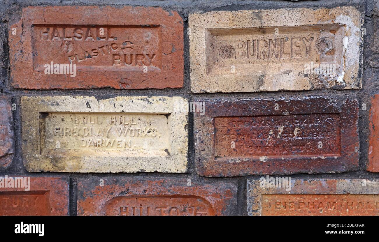 Halsall Plastikziegel begraben, Feuerclay Werke darwen, Burnley, Ziegel, hilton Ziegelarbeiten Stockfoto