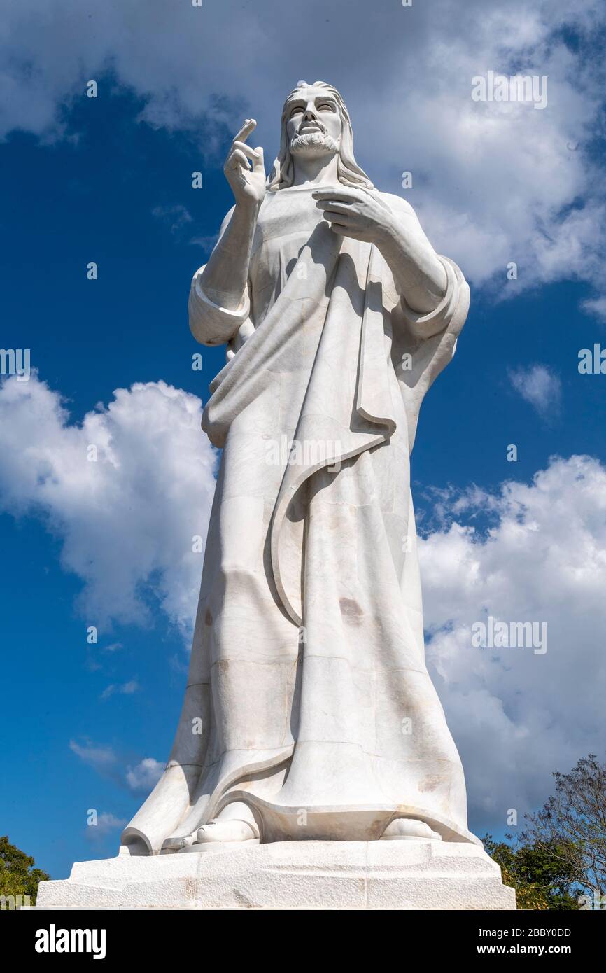 El Cristo de la Habana, eine riesige Statue von Jesus Christus mit Blick auf Havanna Stockfoto