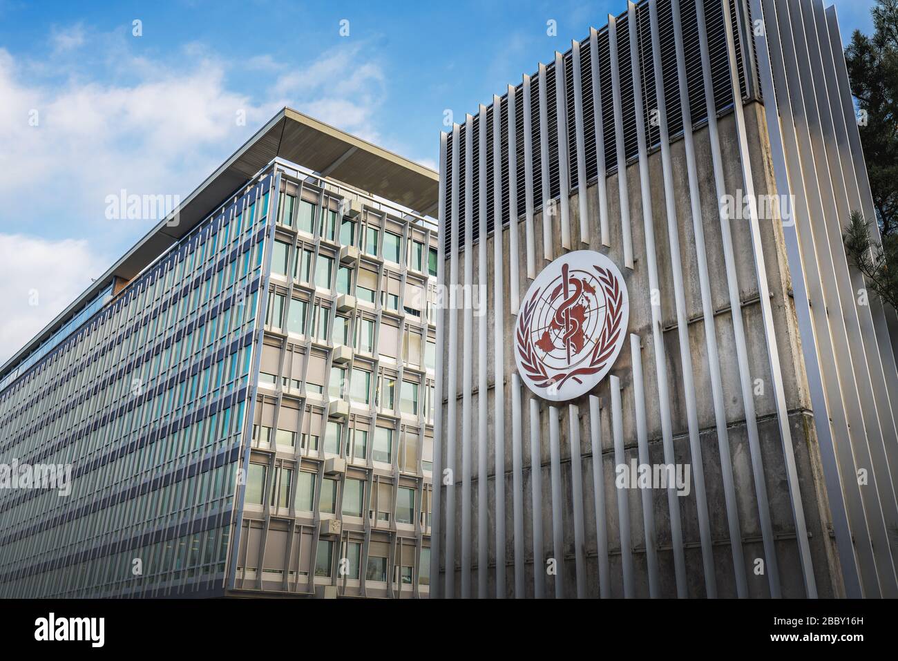 Sitz der Weltgesundheitsorganisation (WHO/OMS) - Genf, Schweiz Stockfoto