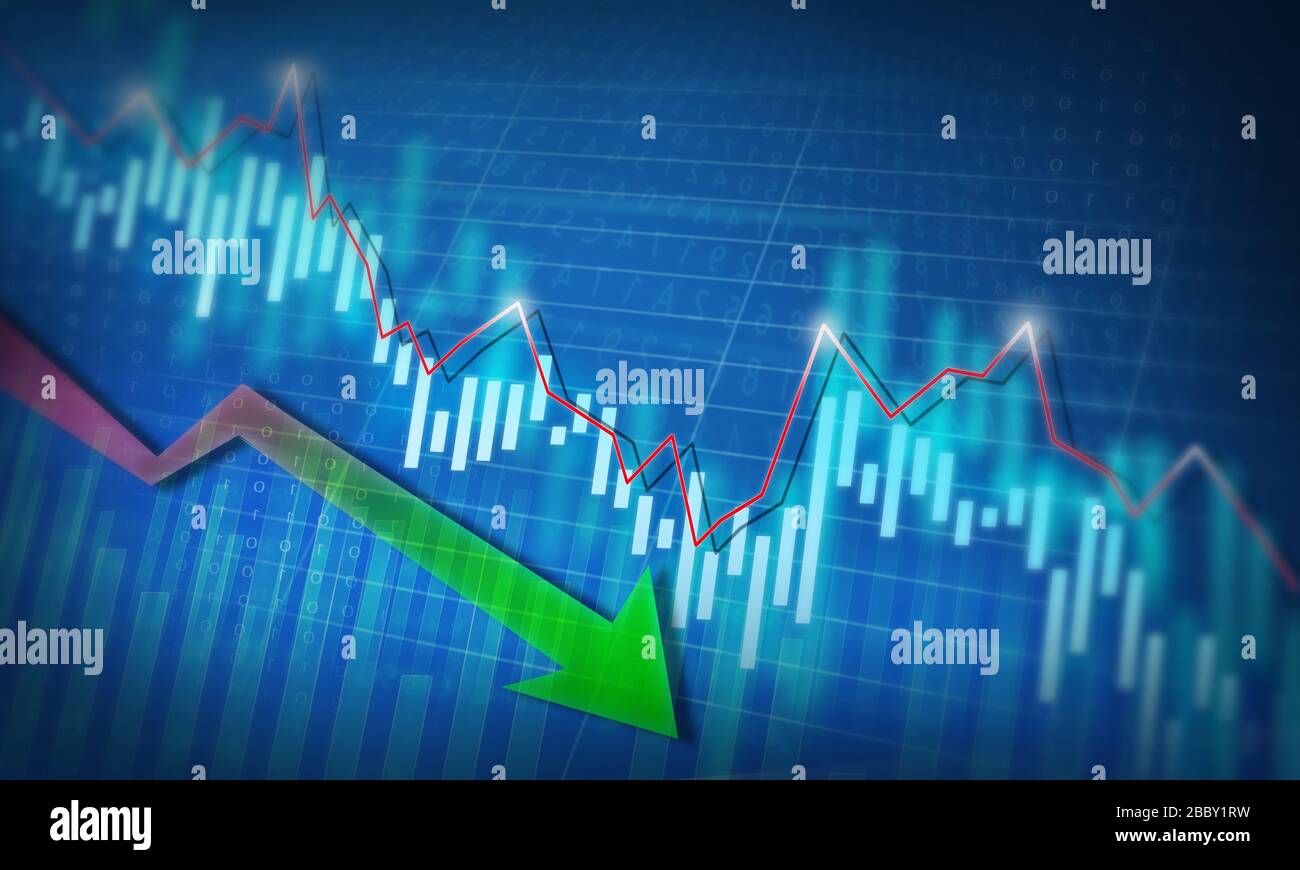 Economy-Kurve und Pfeile Stockfoto