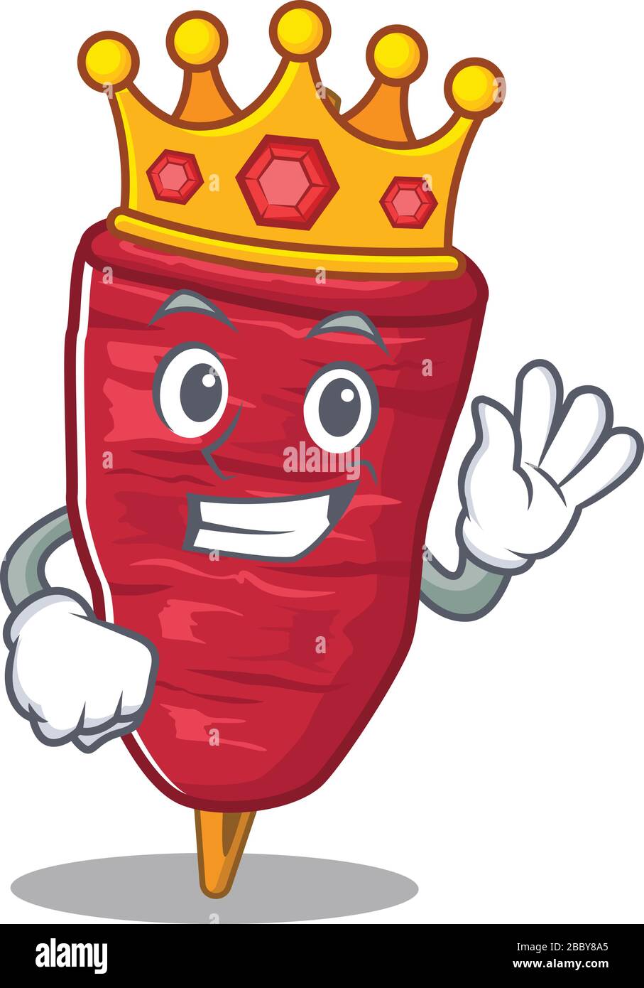 Ein kluger King of Doner Kebab Maskottchen im Designstil Stock Vektor