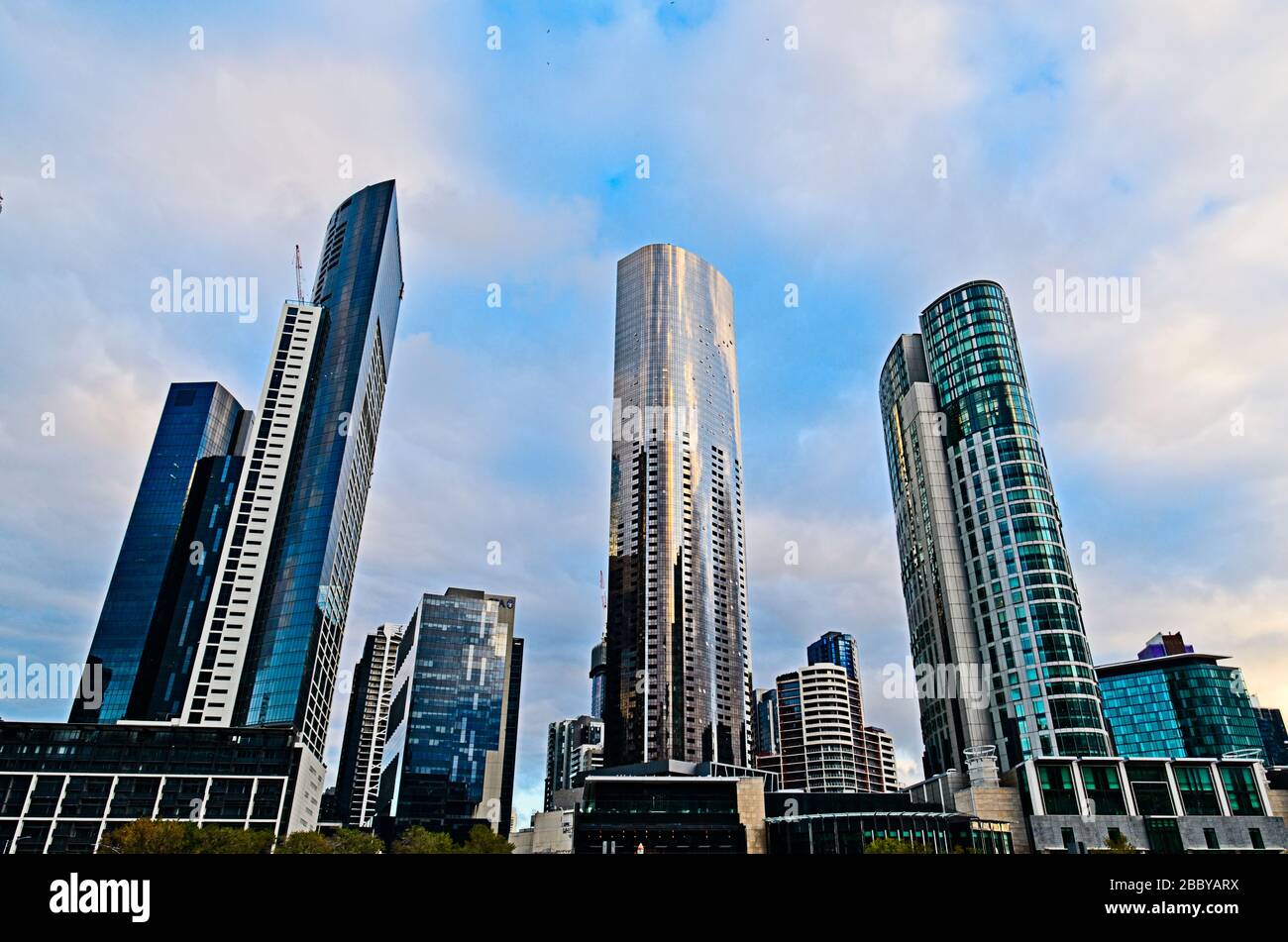 Drei Wolkenkratzer in Melbourne Stockfoto