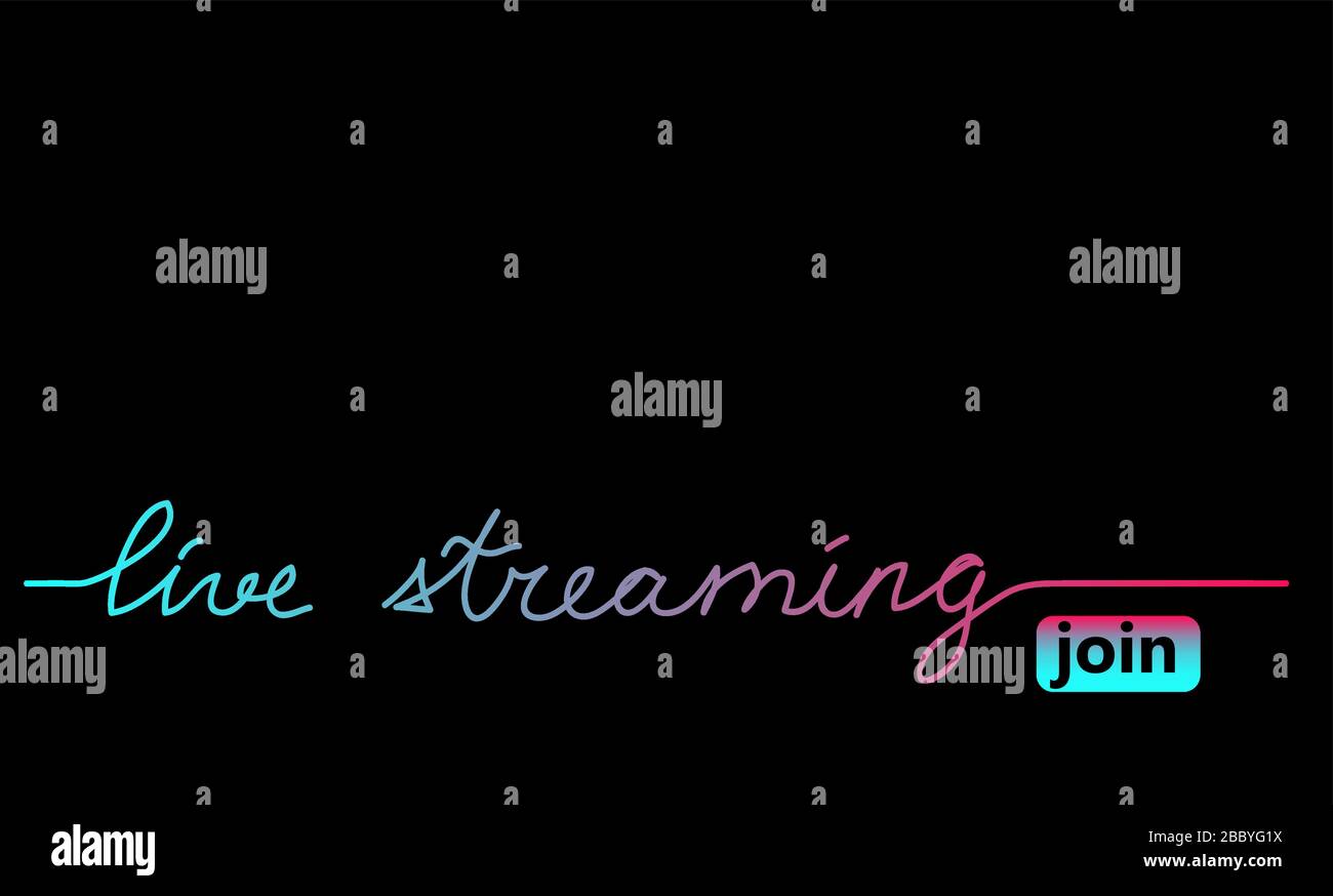 Live-Streaming, schwarzes Webbanner, Hintergrund mit Tiktokfarben. Stock Vektor