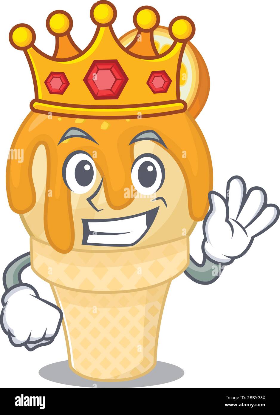 Ein "Wise King of Orange"-Maskottchen im Designstil Stock Vektor