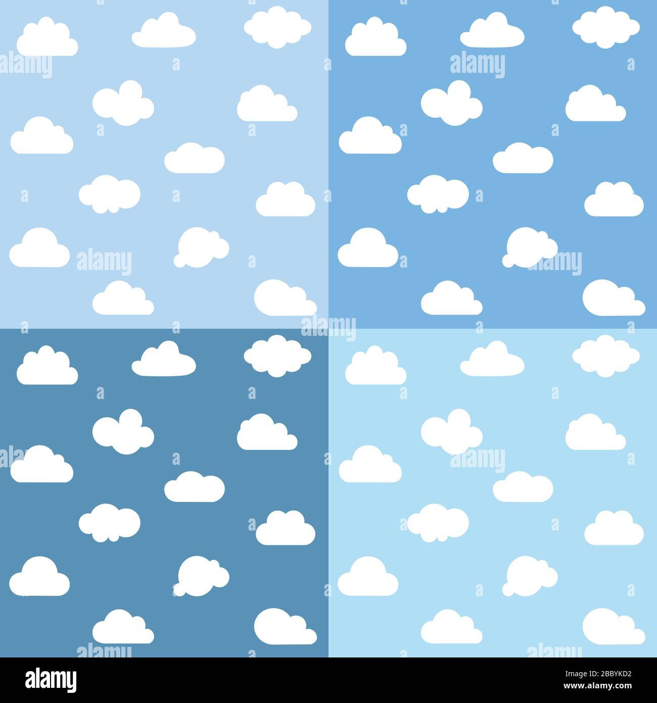 Wolken Kinder nahtlose Muster gesetzt. Stock Vektor
