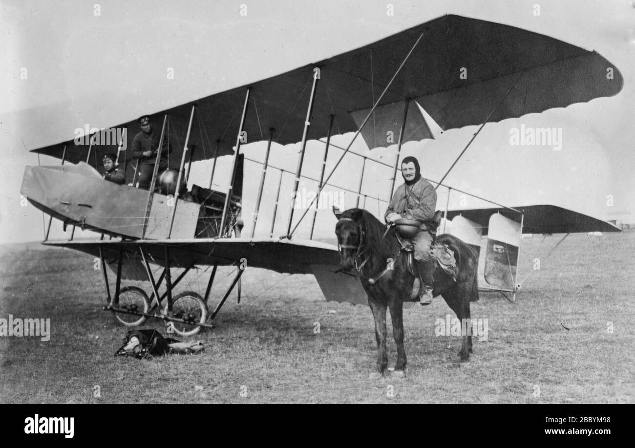 Der Schweizer Flieger Ernest Burri, der im ersten Weltkrieg für die Franzosen flog, kann es sein. 1910-1915 Stockfoto