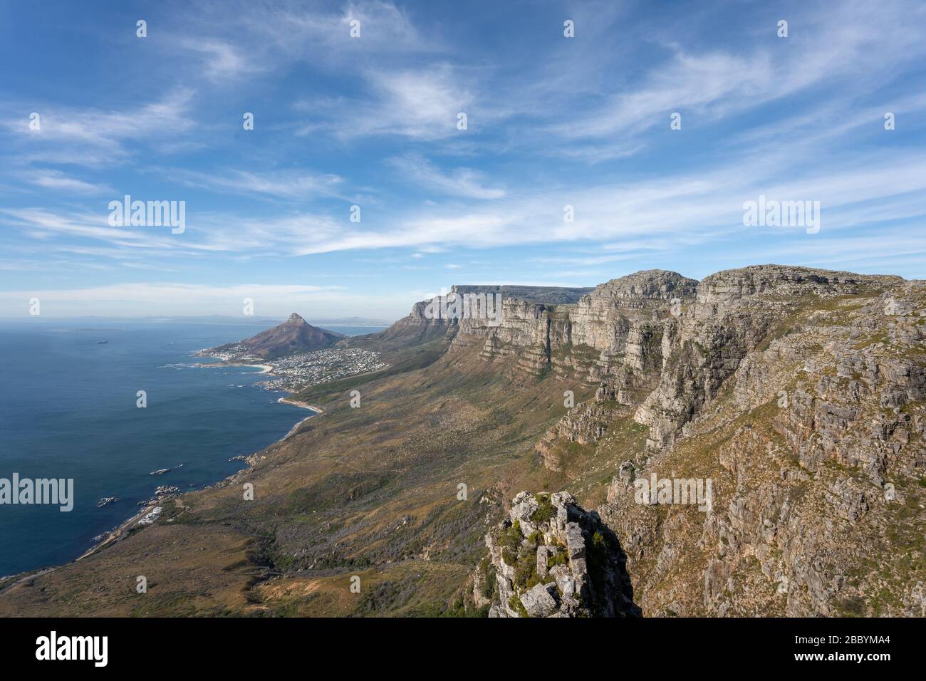 Draufsicht von judas Peak auf dem Tisch Bergpanorama Blick, kapstadt Südafrika Stockfoto