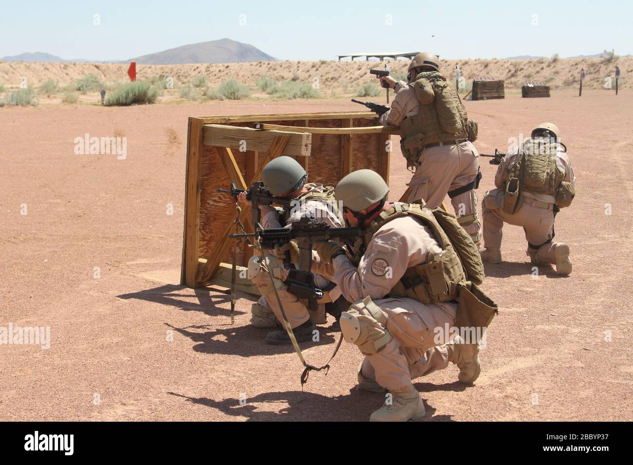 BST-18-Teammitglieder bei BORTAC in El Paso, TX, wo sie vor dem Einsatz im Irak fortschrittliche Schulungstechniken erhalten Stockfoto
