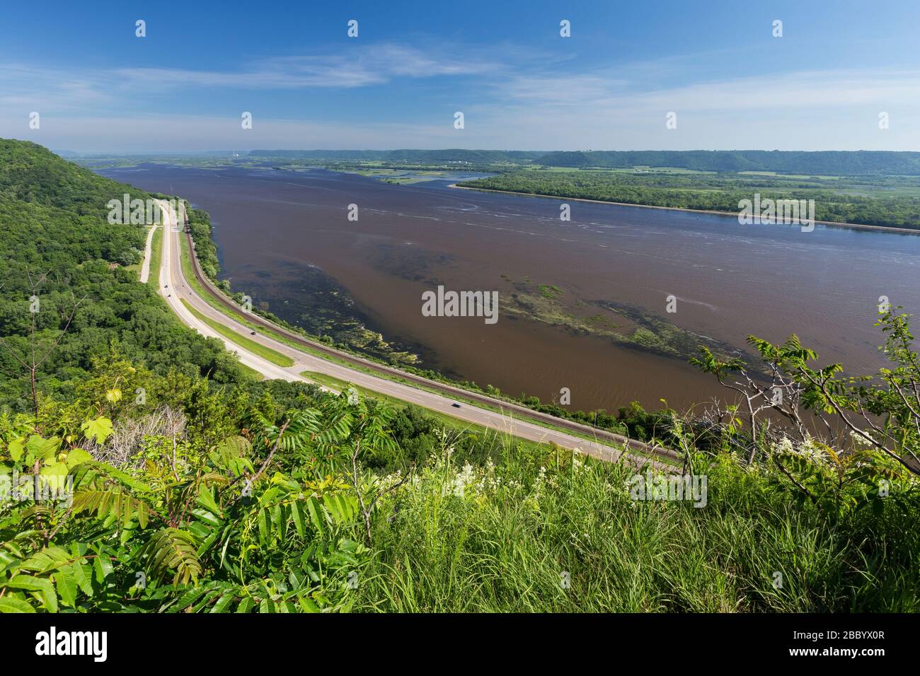 Blick Auf Den Mississippi River Mit Panoramablick Stockfoto