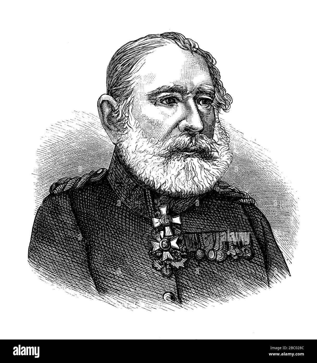 Johann Jacob Baeyer (* um 1749; † 1885) deutscher Geodät und Oberstleutnant in der Königlich-Preussischen Armee, erster Direktor des Königlich-Preussischen Geodätischen Instituts Stockfoto