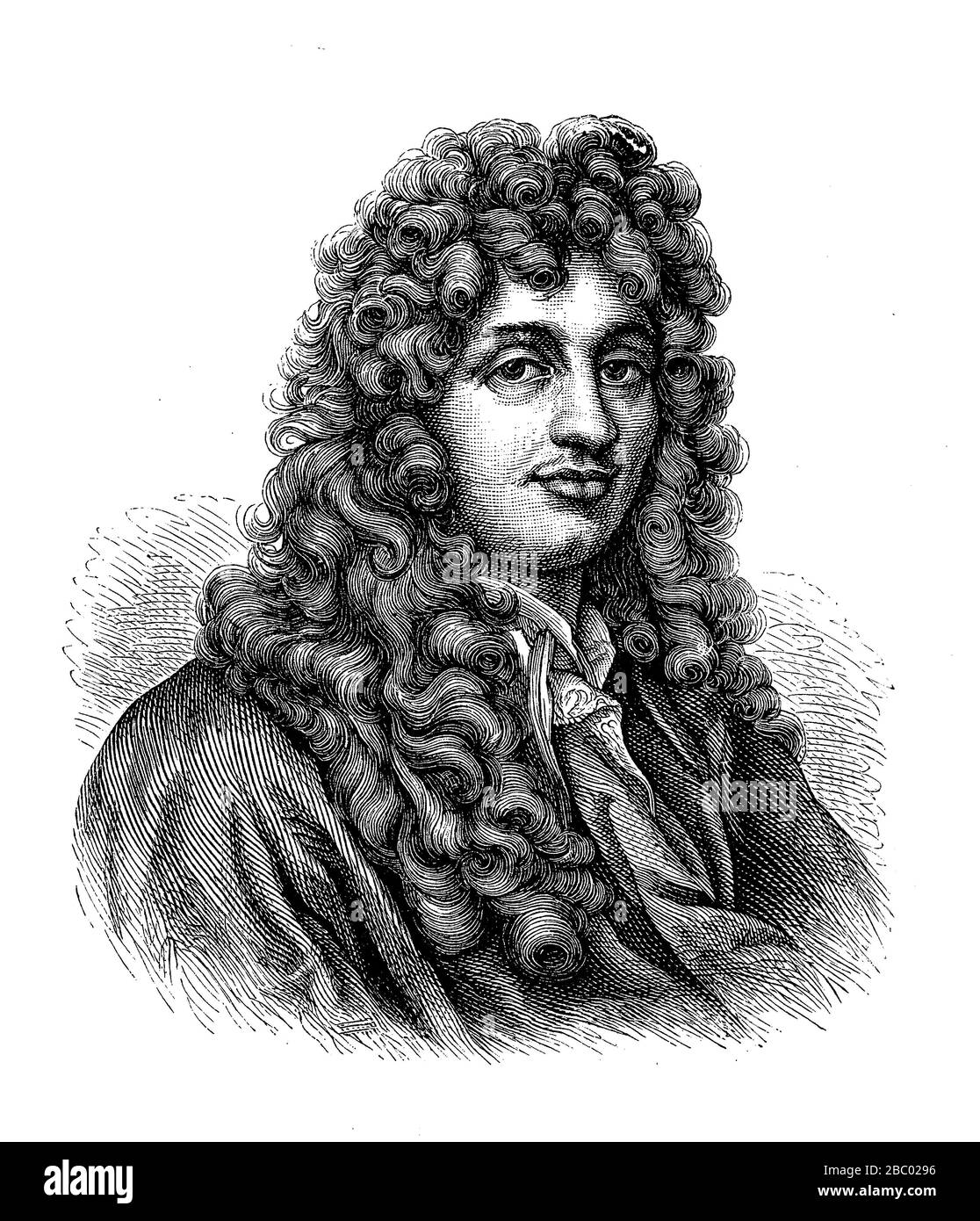 Porträt von Christiaan Huygens (1629 - 1695) niederländischer Physiker, Mathematikhistoriker, Astronom und Erfinder Stockfoto