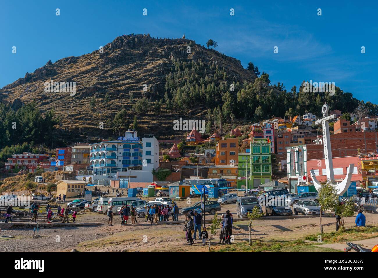 Strand von Copacabana, Titicacasee, Anden Mountains, Department La Paz, Bolivien, Lateinamerika Stockfoto Strand von Copacabana, Titicacasee, Anden Mountains, Department La Paz, Bolivien, Lateinamerika Stockfoto