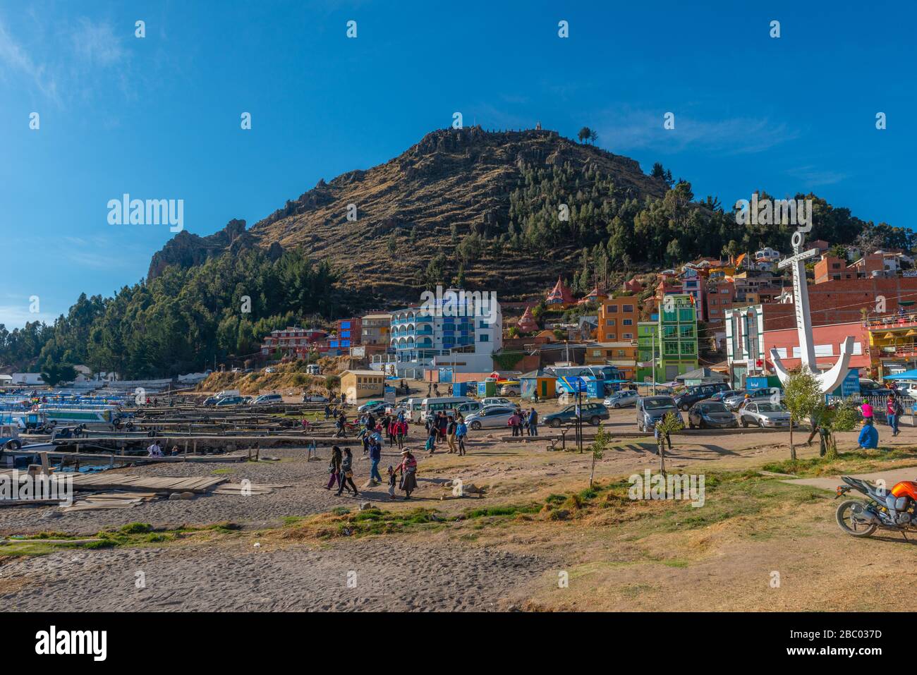 Strand von Copacabana, Titicacasee, Anden Mountains, Department La Paz, Bolivien, Lateinamerika Stockfoto Strand von Copacabana, Titicacasee, Anden Mountains, Department La Paz, Bolivien, Lateinamerika Stockfoto