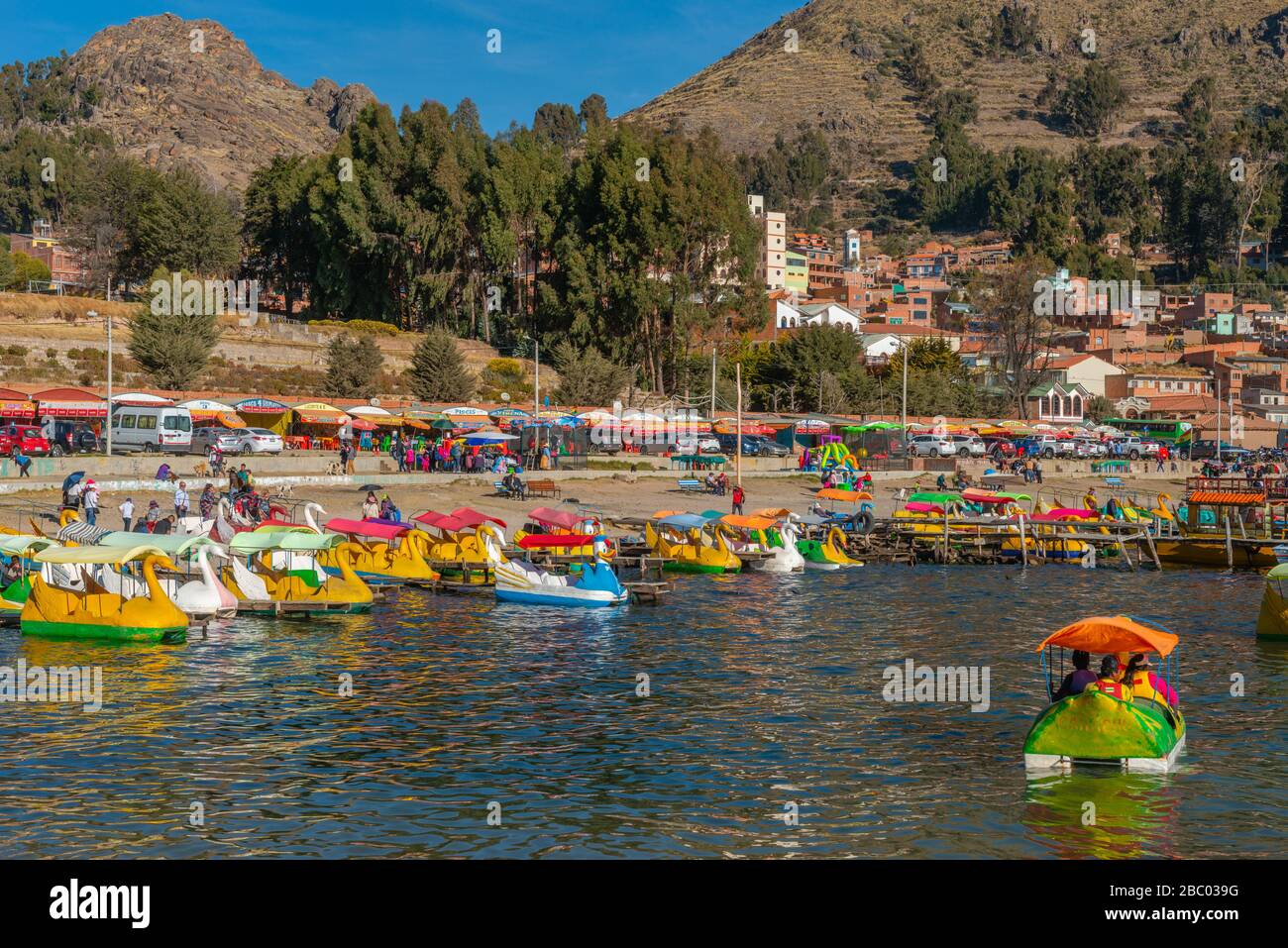 Strand von Copacabana, Titicacasee, Anden Mountains, Department La Paz, Bolivien, Lateinamerika Stockfoto Strand von Copacabana, Titicacasee, Anden Mountains, Department La Paz, Bolivien, Lateinamerika Stockfoto