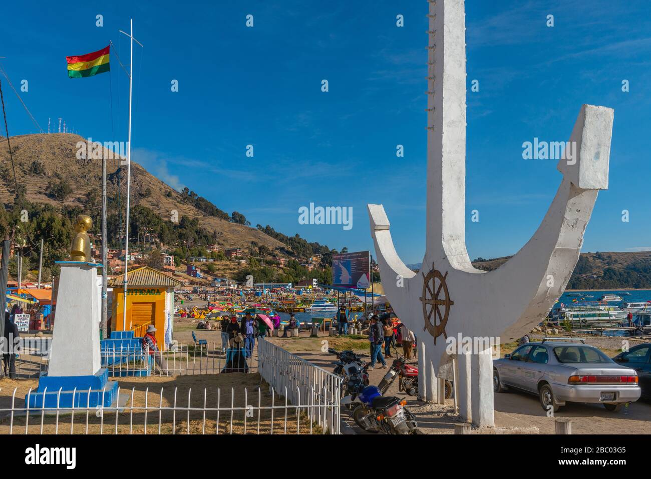 Strand von Copacabana, Titicacasee, Anden Mountains, Department La Paz, Bolivien, Lateinamerika Stockfoto Strand von Copacabana, Titicacasee, Anden Mountains, Department La Paz, Bolivien, Lateinamerika Stockfoto