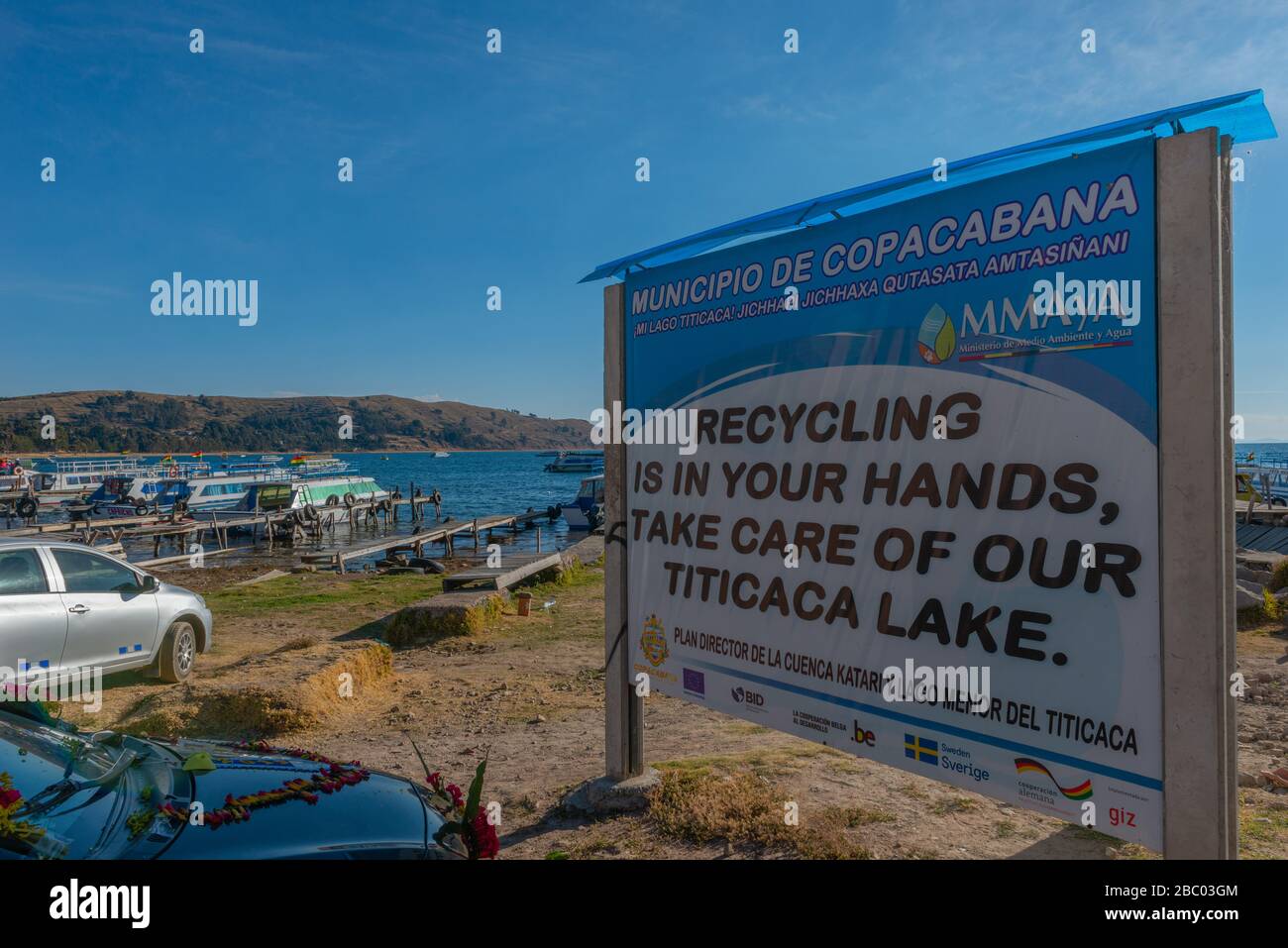 Strand von Copacabana, Titicacasee, Anden Mountains, Department La Paz, Bolivien, Lateinamerika Stockfoto Strand von Copacabana, Titicacasee, Anden Mountains, Department La Paz, Bolivien, Lateinamerika Stockfoto