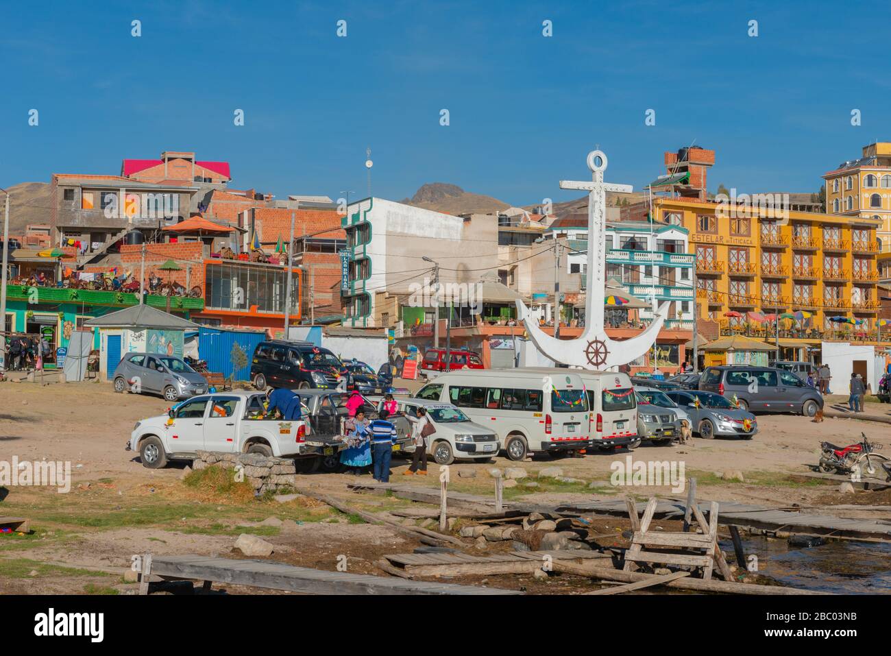 Strand von Copacabana, Titicacasee, Anden Mountains, Department La Paz, Bolivien, Lateinamerika Stockfoto Strand von Copacabana, Titicacasee, Anden Mountains, Department La Paz, Bolivien, Lateinamerika Stockfoto