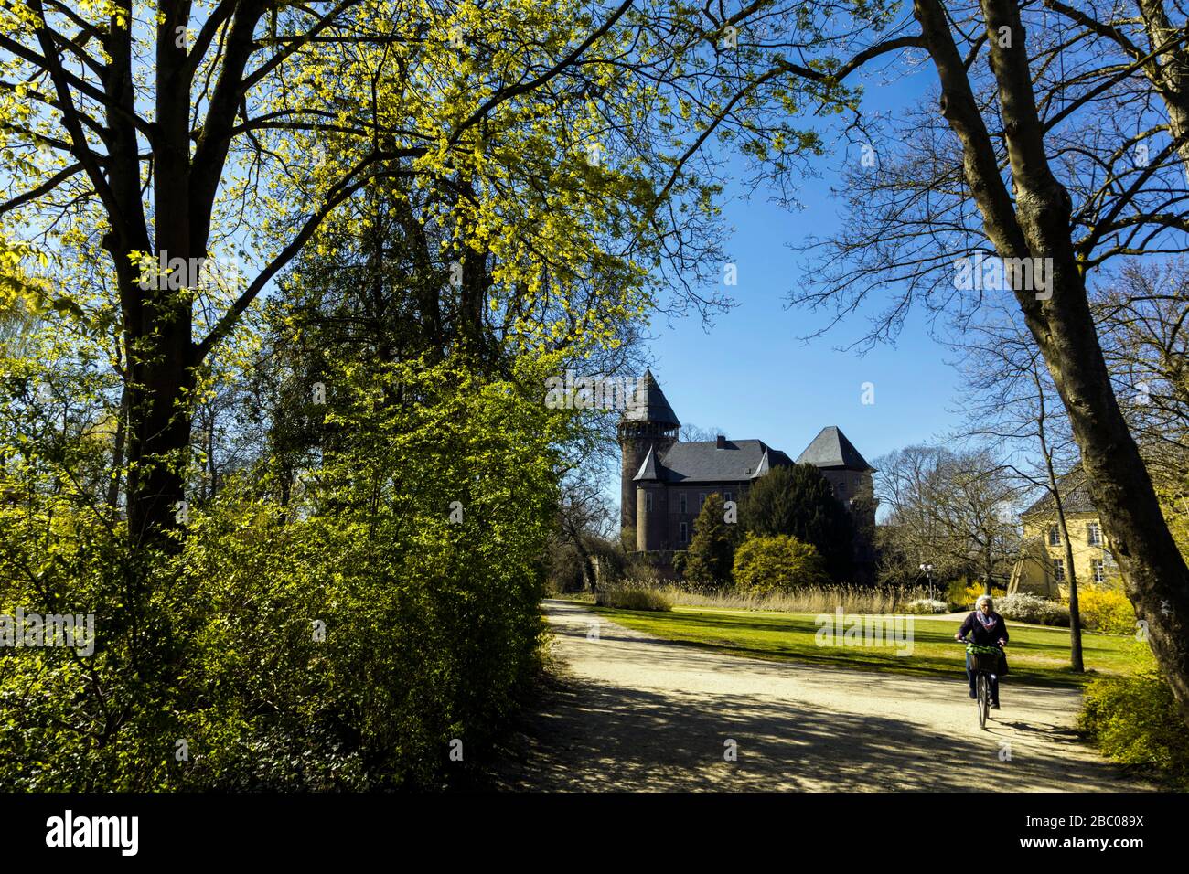 Schloss Linn und der historische Park in Krefeld Stockfoto