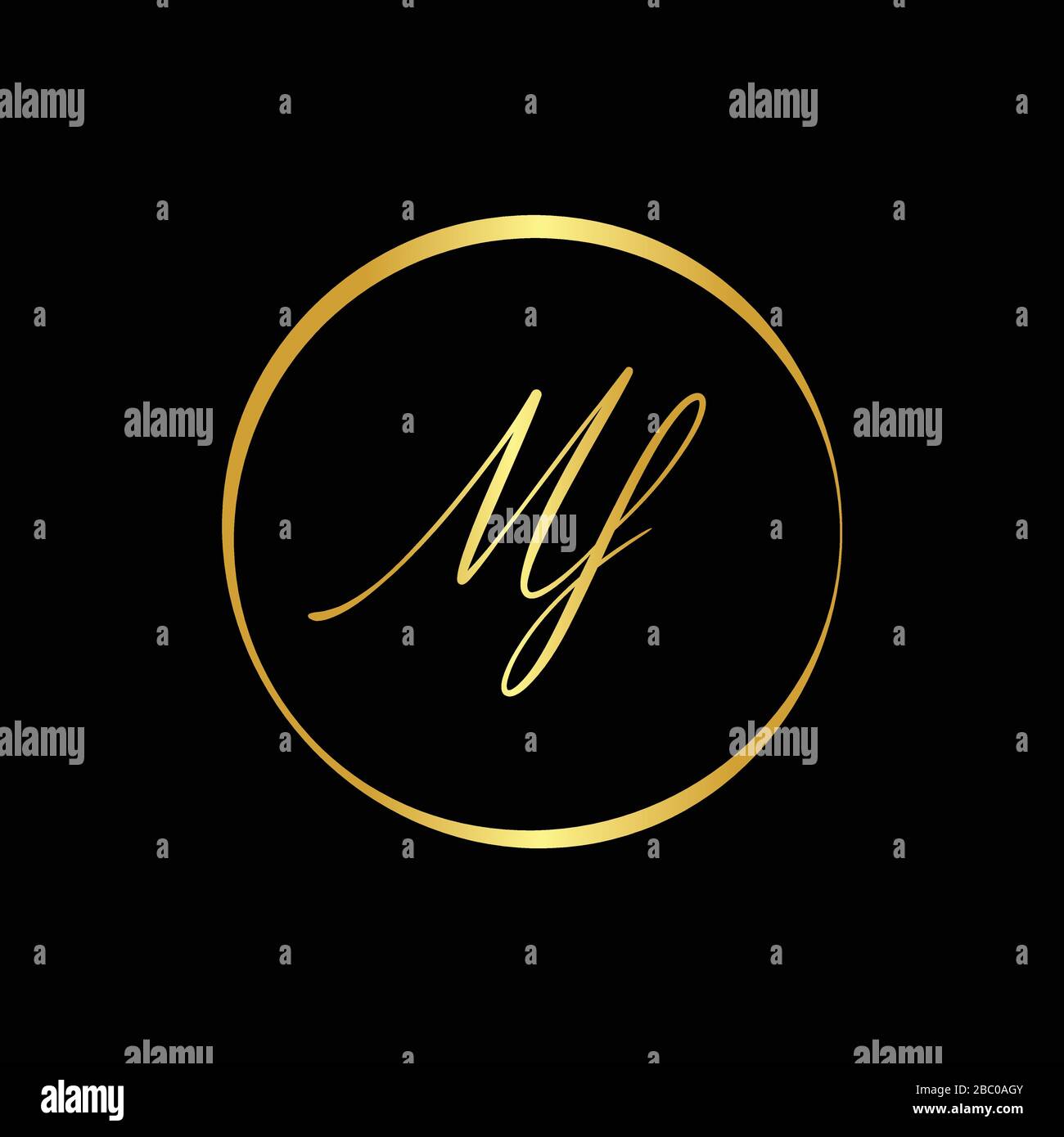 Vektor-Vorlage für das erste MF-Buchstaben-Logo. Abstrakter Buchstabe MF-Logo. Minimalistisches Linked Letter Trendy Business Logo Design Vector Template. Stock Vektor