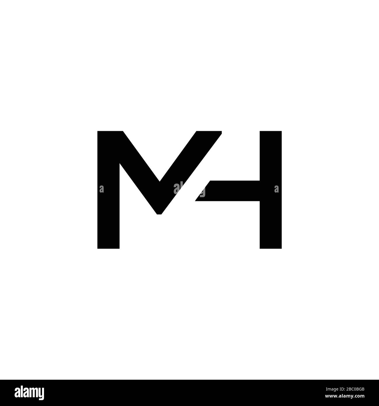 Vektor-Vorlage für das anfängliche MH-Buchstaben-Logo. Abstraktes Design mit MH-Logo. Minimalistisches Linked Letter Trendy Business Logo Design Vector Template. Stock Vektor