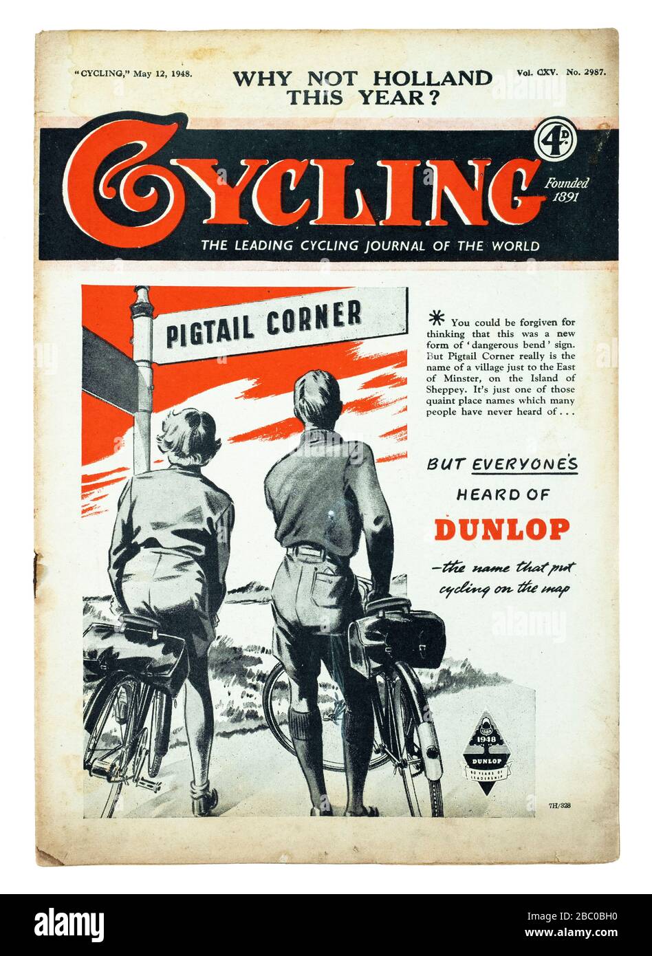 Britisches Magazin "Cycling" aus dem Mai 1948 Stockfoto