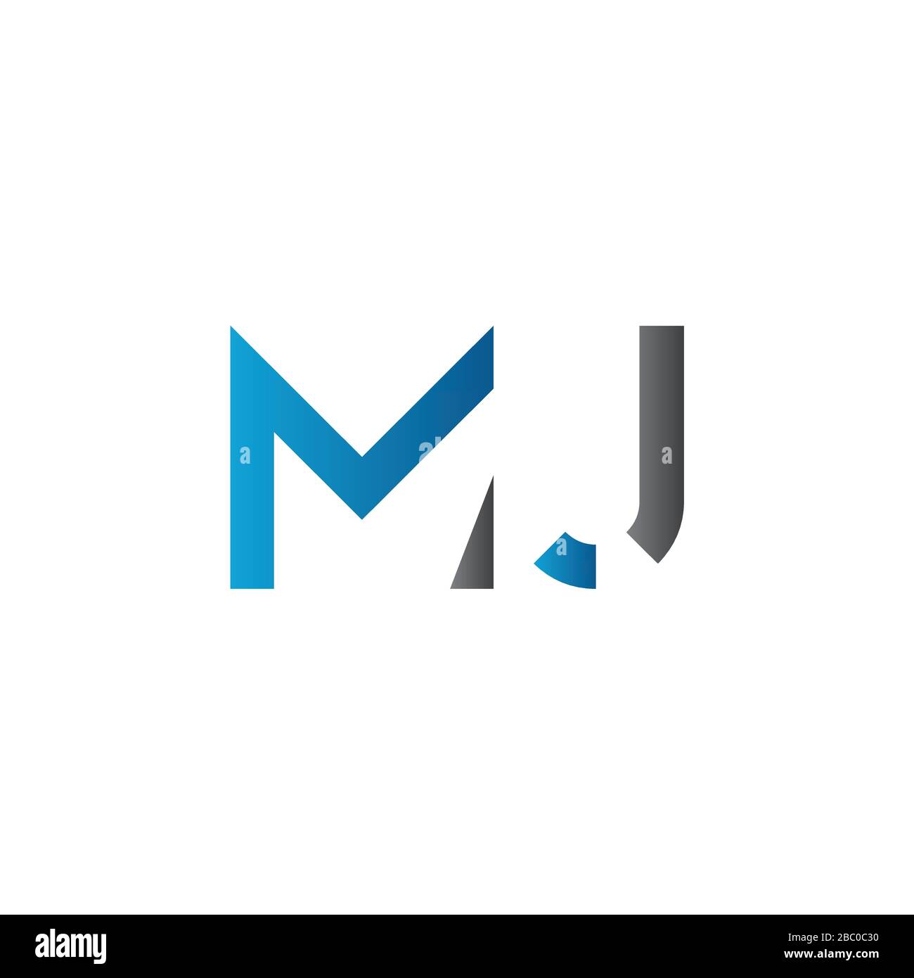 Vektor-Vorlage für das anfängliche MJ-Buchstaben-Logo. Abstrakter Buchstabe MJ-Logo Stock Vektor