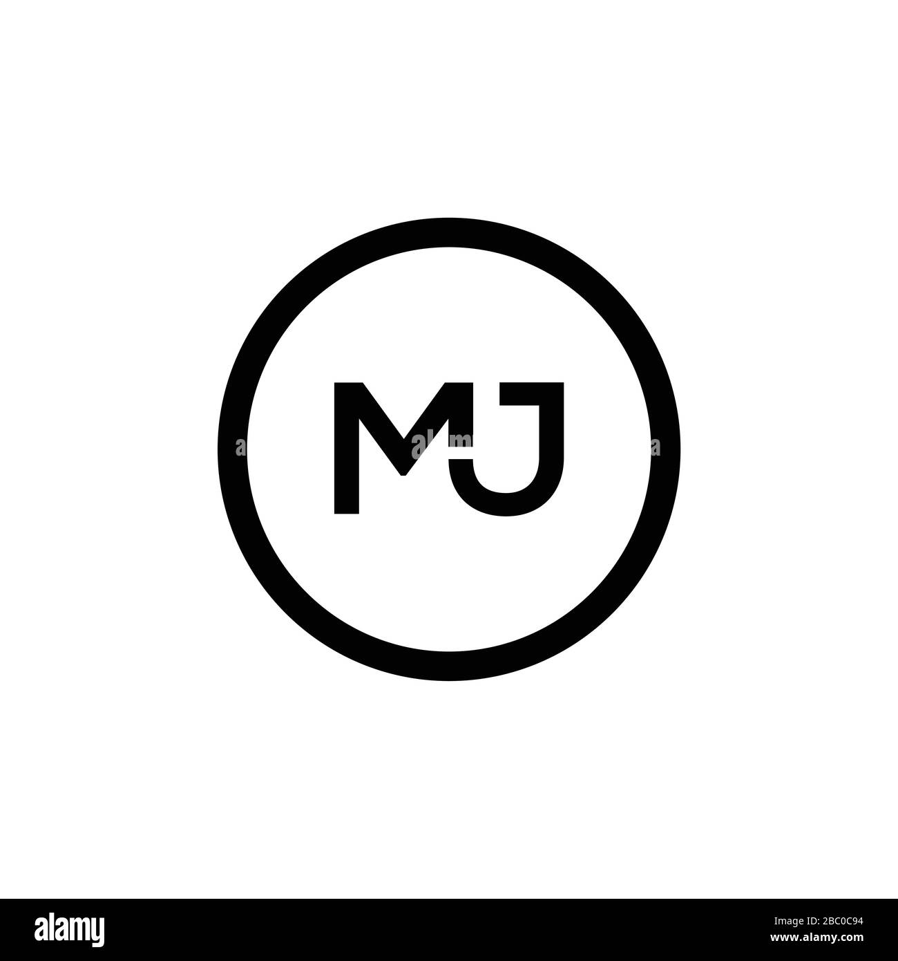 Vektor-Vorlage für das MJ-Buchstaben-Logo. Abstrakter Buchstabe MJ-Logo. Minimalistisches Linked Letter Trendy Business Logo Design Vector Template. Stock Vektor