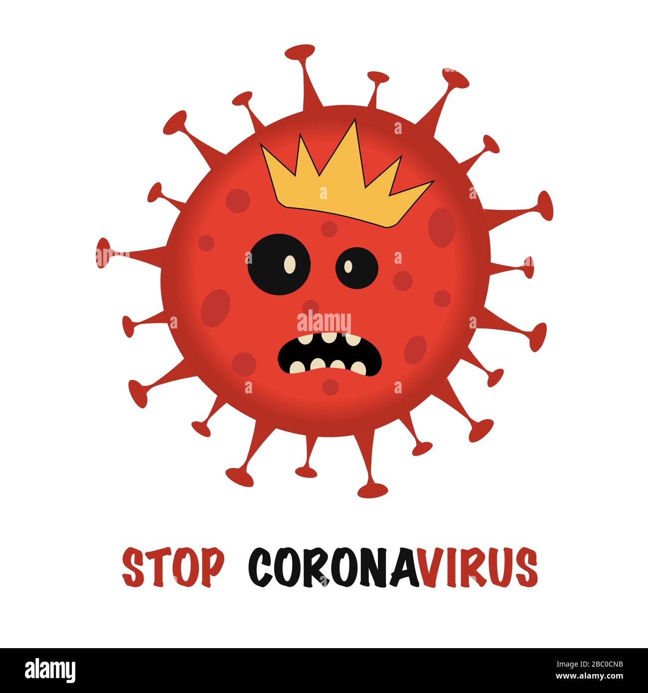 Coronavirus Bakterium Cell Icon, 2019-nCoV Roman Coronavirus Bakterien. Keine Infektion und keine Coronavirus Konzepte. Gefährliche Coronavirus-Zelle in China Stock Vektor