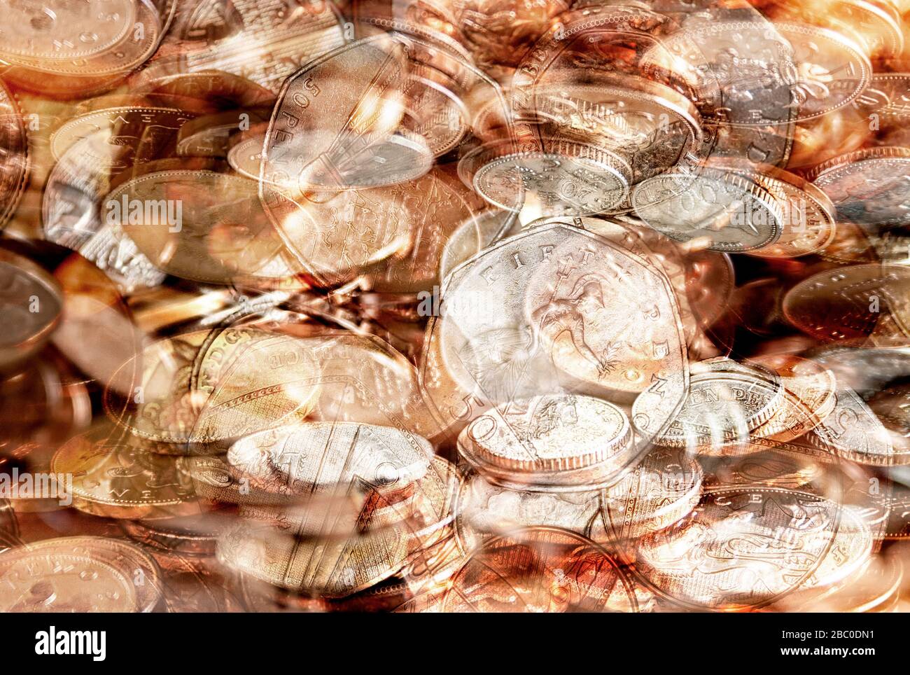 Ein Verbund britischer Münzen 31-03-2020 Stockfoto