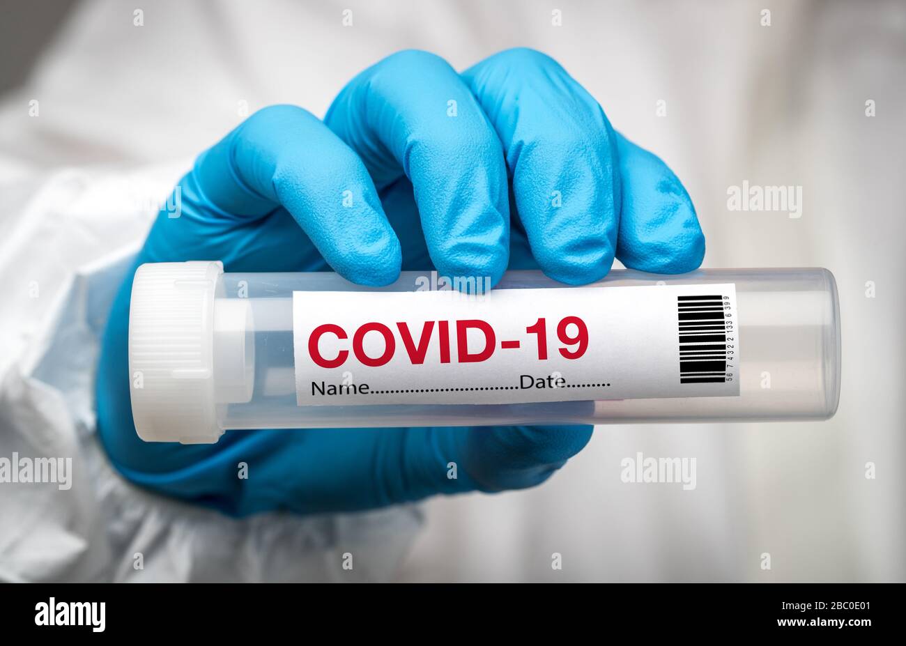 Covid-19-Abstrichtest. Stockfoto