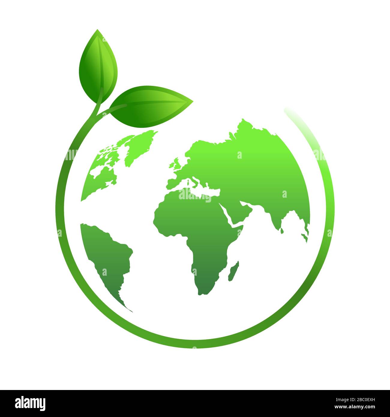 Green Earth Konzept mit Lamellen, Vektordarstellung. Stock Vektor