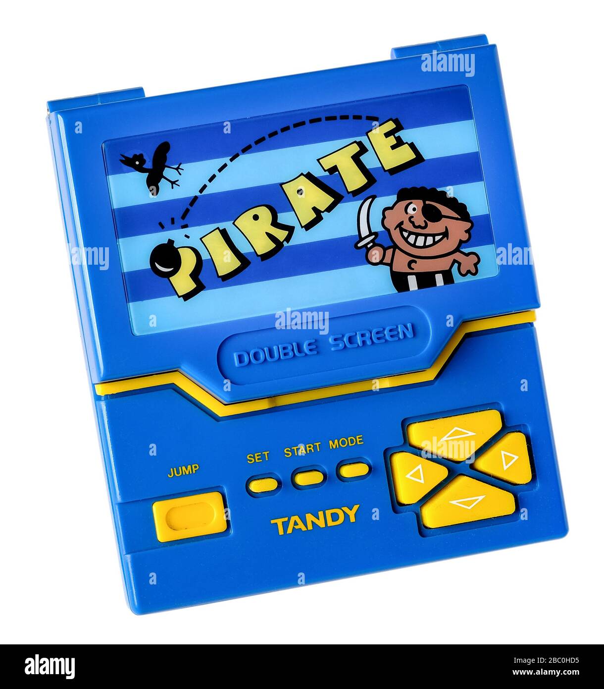 Vintage Tandy/Radio Shack 'Pirate' (60-9118) tragbares elektronisches Spiel mit Doppelbildschirm aus dem Jahr 1989. Stockfoto