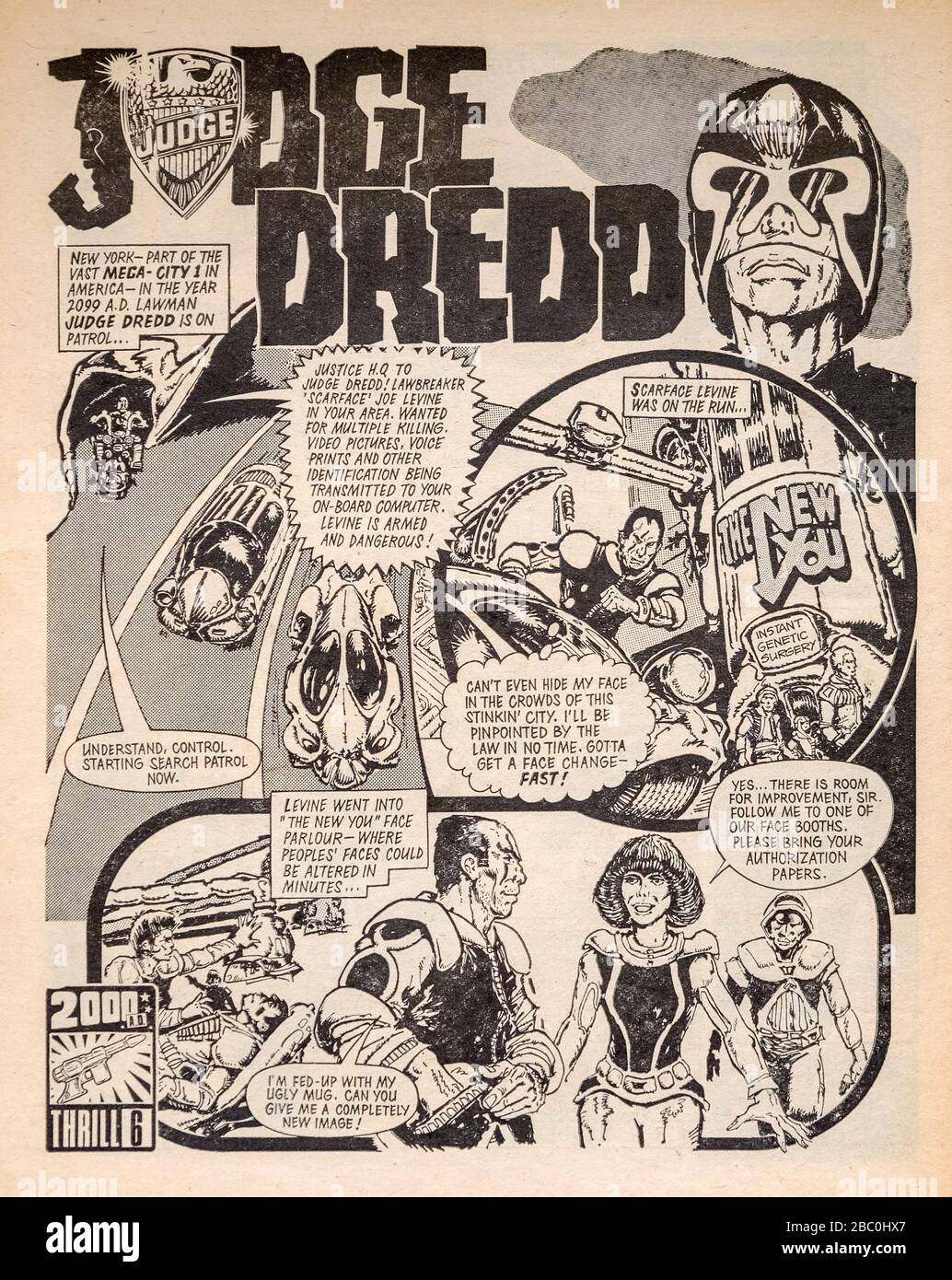 Frühe Kopie (Nr. 3) von '2000 A.D.', dem beliebten britischen wöchentlichen Science-Fiction-Comic aus den 1970er Jahren mit Richter Dredd und Dan Dare (12. März 1977) Stockfoto