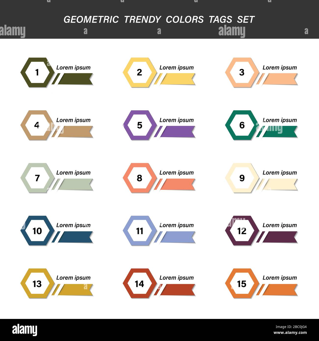 Abstraktes geometrisches Business Tag des Designs von Farbelement-Sets. Verwendung für Werbung, Poster, Grafiken, Vorlagendesign. Illustrationsvektor eps10 Stock Vektor