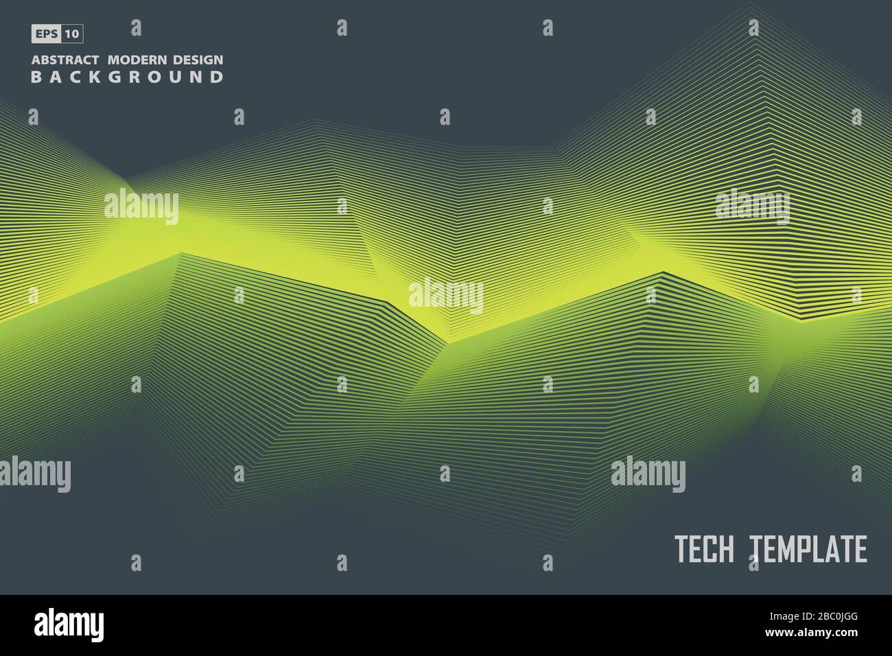 Abstraktes Liniendesign futuristischer grüner Kunstwerke moderner Vorlagenhintergrund. Verwendung für Werbung, Poster, Druck, Cover, Jahr. Illustration Vector eps10 Stock Vektor