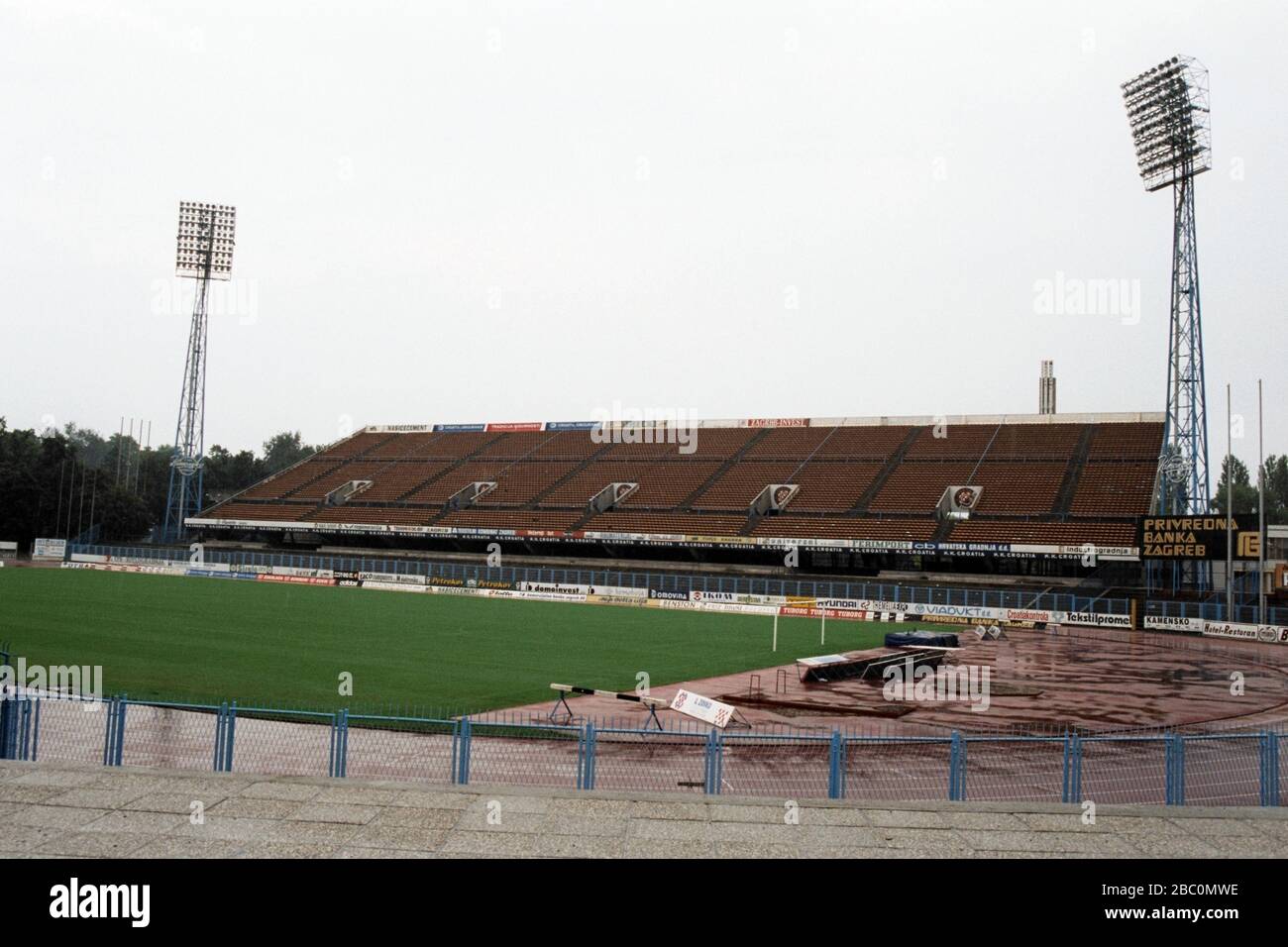 Allgemeine Sicht auf den Fußballplatz NK Zagreb, Stadion Kranjceviceva, Zagreb, Kroatien Stockfoto