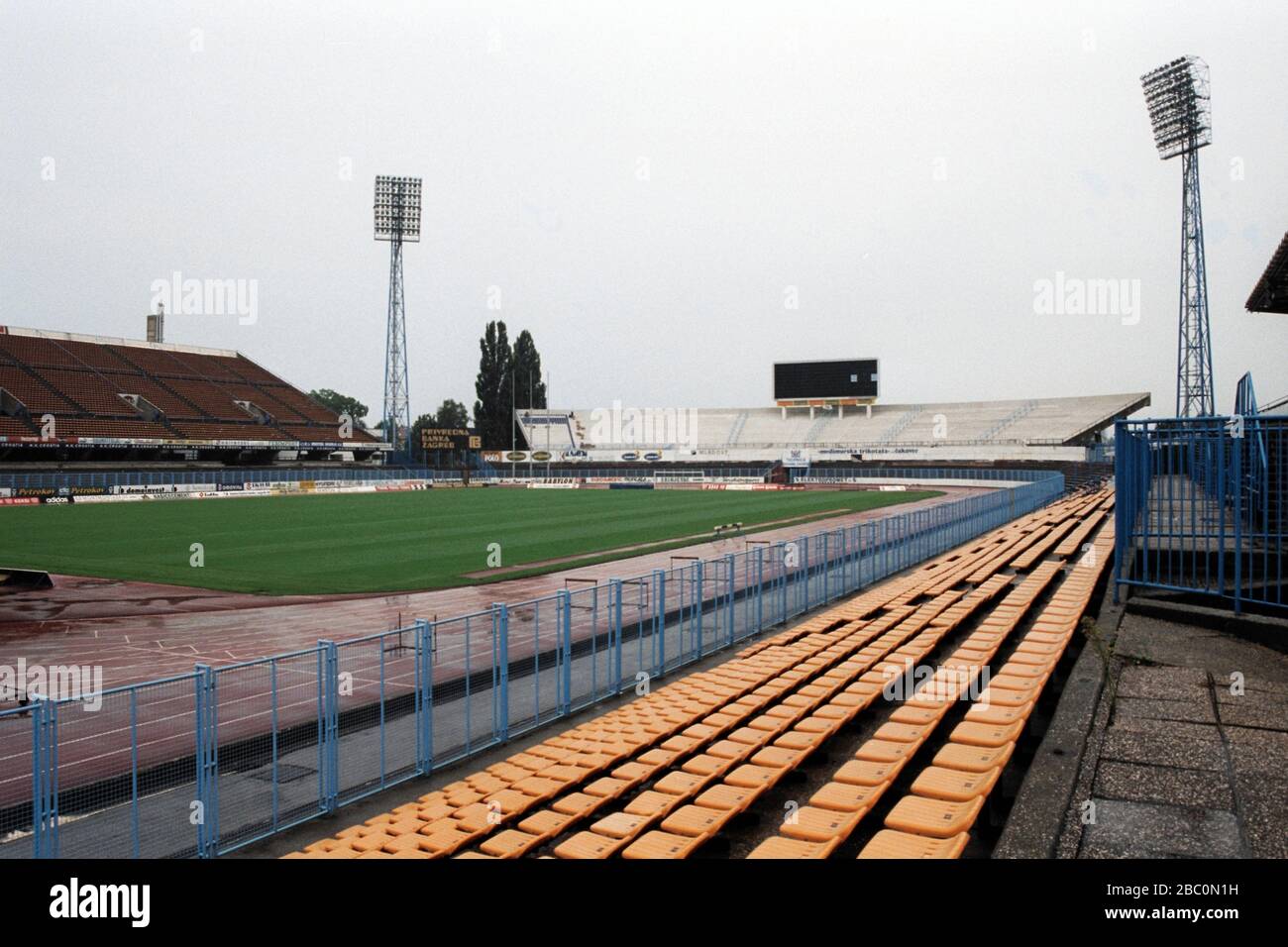 Allgemeine Sicht auf den Fußballplatz NK Zagreb, Stadion Kranjceviceva, Zagreb, Kroatien Stockfoto