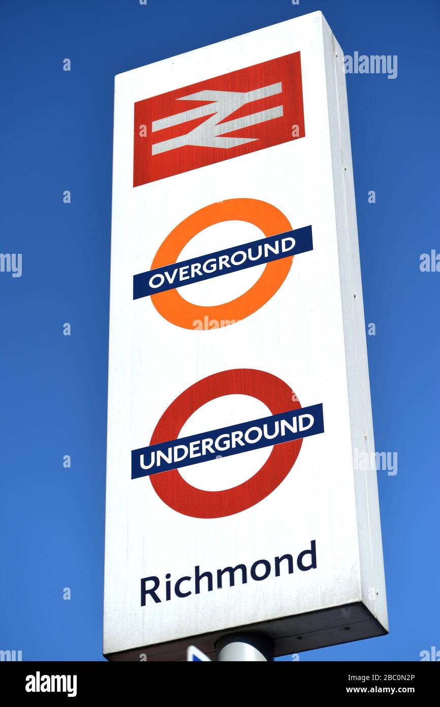 Bahnhof und U-Bahn-Station Richmond, London, Großbritannien Stockfoto