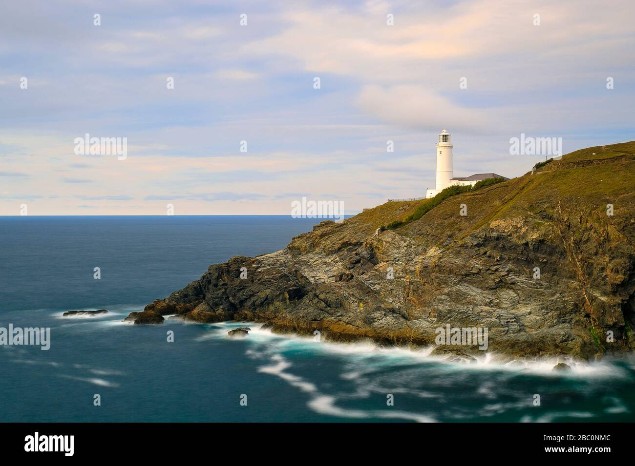Trevose Leuchtturm Cornwall Stockfoto