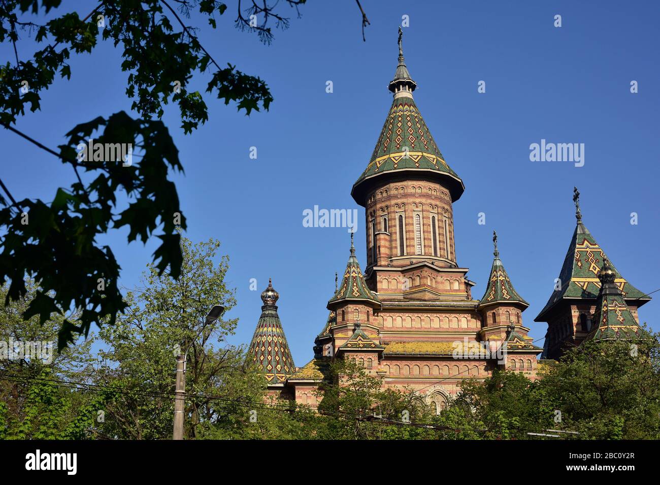 Rumänien, Timis, Timisoara, Blick auf die orthodoxe Kathedrale der Metropolitan, Altstadt. Stockfoto