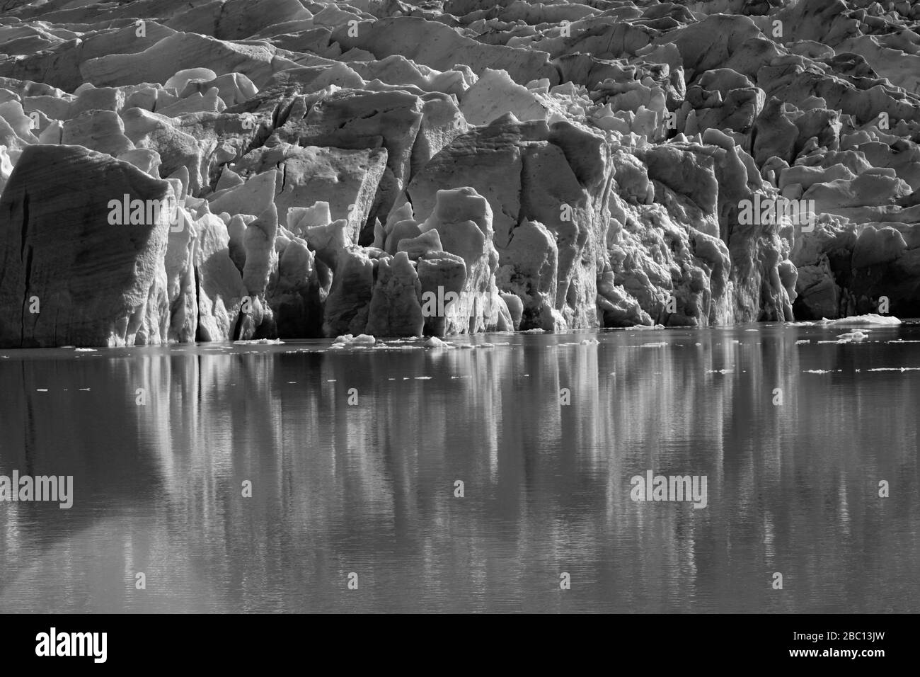 Blick auf den Grauen Gletscher, Lago Gray, den Nationalpark Torres del Paine, die Region Magallanes, Patagonien, Chile Stockfoto