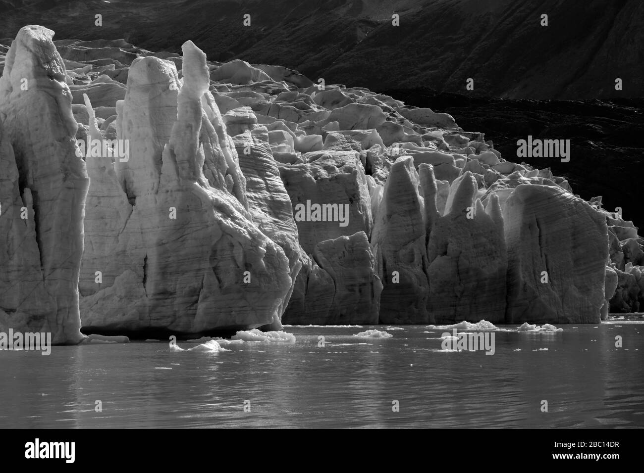 Blick auf den Grauen Gletscher, Lago Gray, den Nationalpark Torres del Paine, die Region Magallanes, Patagonien, Chile Stockfoto