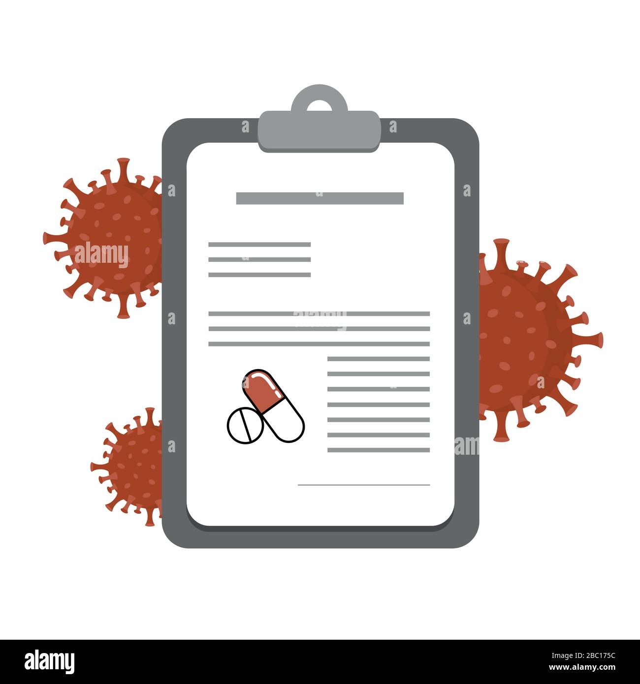 Medizinische verschreibungspflichtige Medikamente gegen Virus-Vektor-Abbildung EPS10 Stock Vektor